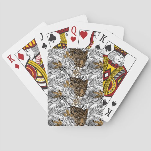Jeu De Cartes Motif Leopard & Peonies (dos)