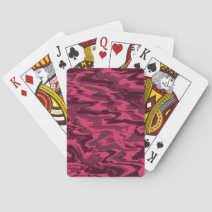 Jeu De Cartes Motif Liquide Ondulé Rose Foncé