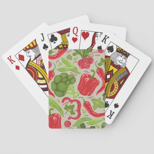 Jeu De Cartes Motif lumineux des légumes frais (dos)