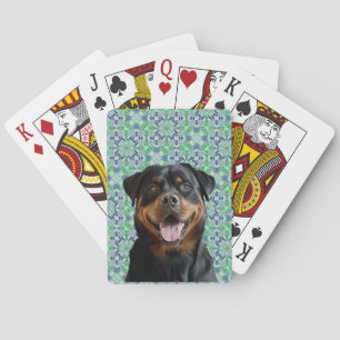 Jeu De Cartes Motif Mandala Vert Photo de Chien Personnalisé