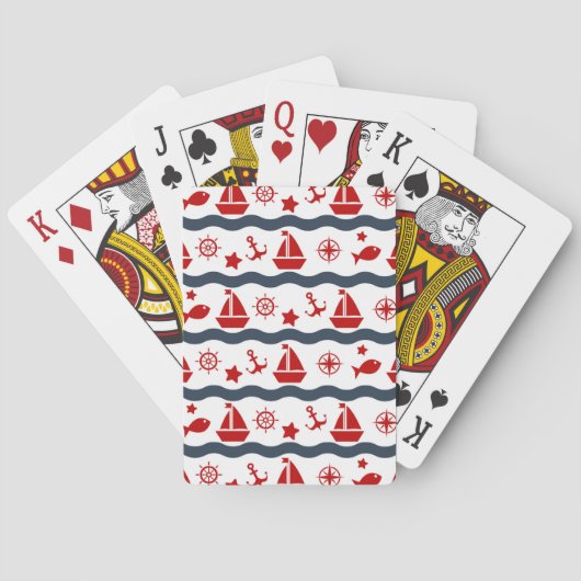 Jeu De Cartes Motif maritime (dos)