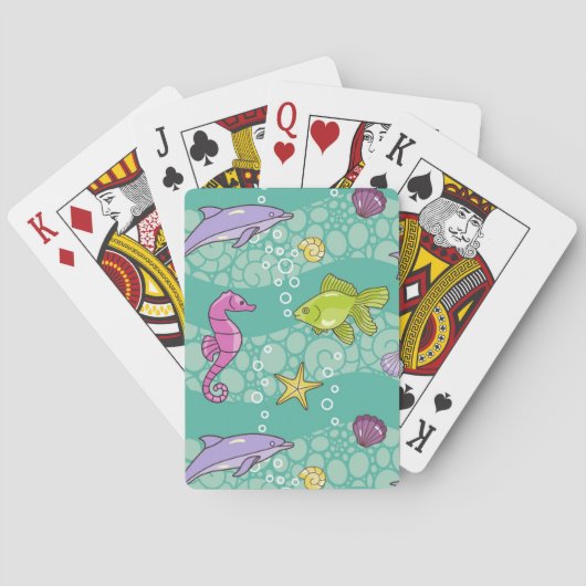 Jeu De Cartes Motif maritime d'été (dos)