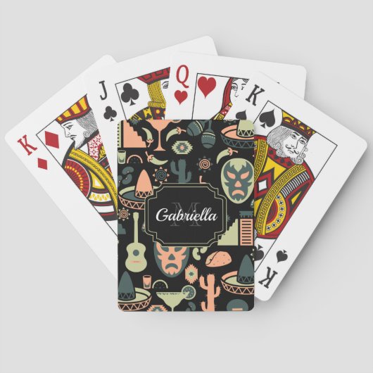 Jeu De Cartes Motif mexicain (dos)