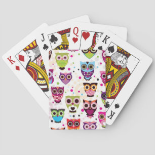 Jeu De Cartes Motif mignon d'arrière - plan de hibou pour des