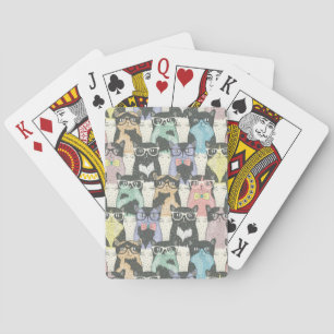 Jeu De Cartes Motif mignon de chats de hippie