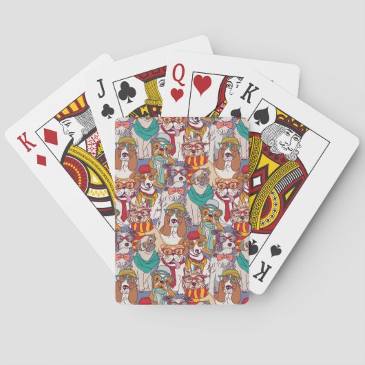 Jeu De Cartes Motif mignon de mode de chiot (dos)