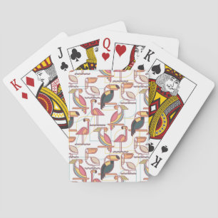 Jeu De Cartes Motif moderne avec les oiseaux tropicaux
