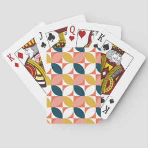 Jeu De Cartes Motif moderne de feuille de la moitié du siècle