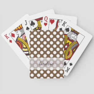 Jeu De Cartes Motif Monogramme Brown White Fun Polka Dot