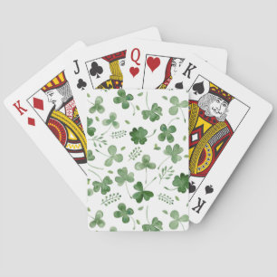 Jeu De Cartes Motif mou de shamrock d'aquarelle