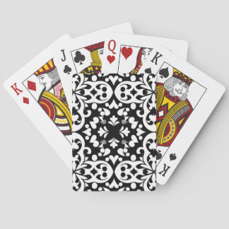 Jeu De Cartes motif noir sur fond blanc