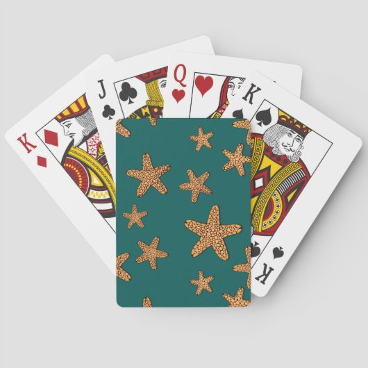 Jeu De Cartes Motif orange Starfish (dos)