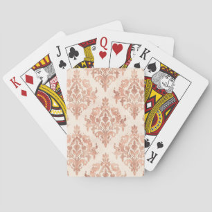 Jeu De Cartes Motif ornemental aquarelle damassé pêche chaud