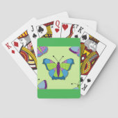 Jeu De Cartes Motif Papillon Patchwork sur Fond Vert (dos)