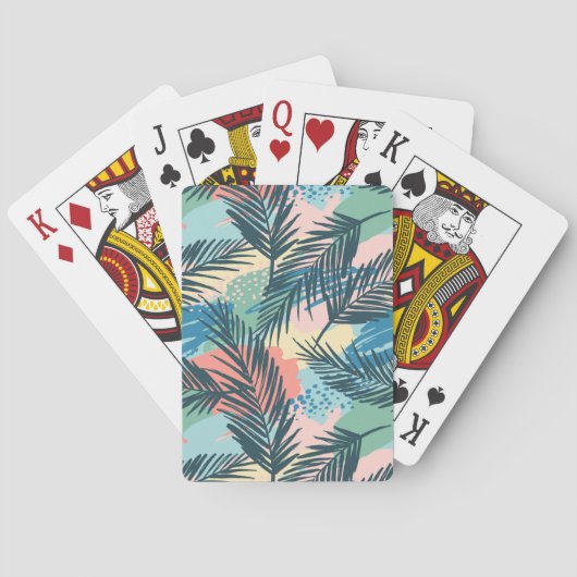 Jeu De Cartes Motif Pastel Tropical Leaf (dos)