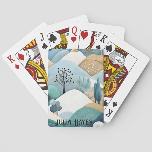 Jeu De Cartes Motif paysager Pastel (dos)