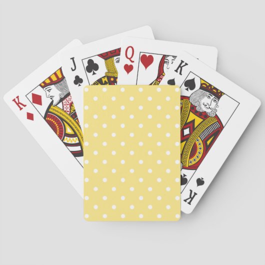 Jeu De Cartes Motif Pois jaune et blanc. (dos)
