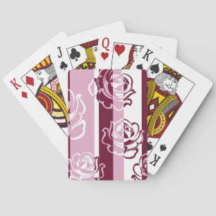Jeu De Cartes Motif rayé avec des roses