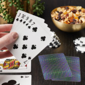 Jeu De Cartes Motif rayé vert et bleu (In Situ)