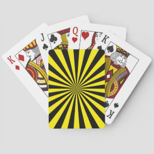 Jeu De Cartes Motif rayons de soleil jaunes rayures rétro