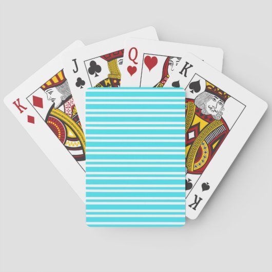 Jeu De Cartes Motif Rayures Bleu Blanc (dos)