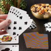 Jeu De Cartes Motif Rayures Orange Violet (In Situ)