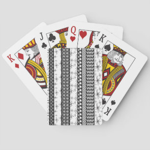 Jeu De Cartes Motif Rétro Noir et Blanc Rayures 1