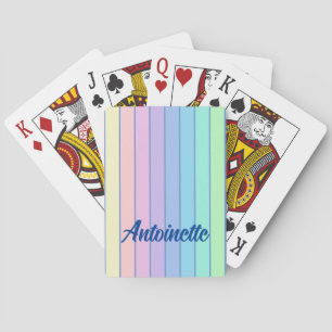 Jeu De Cartes Motif Retro Pastel Stripes