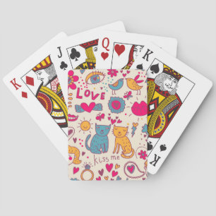 Jeu De Cartes Motif romantique coloré