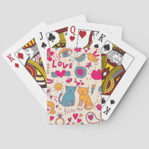 Jeu De Cartes Motif romantique coloré