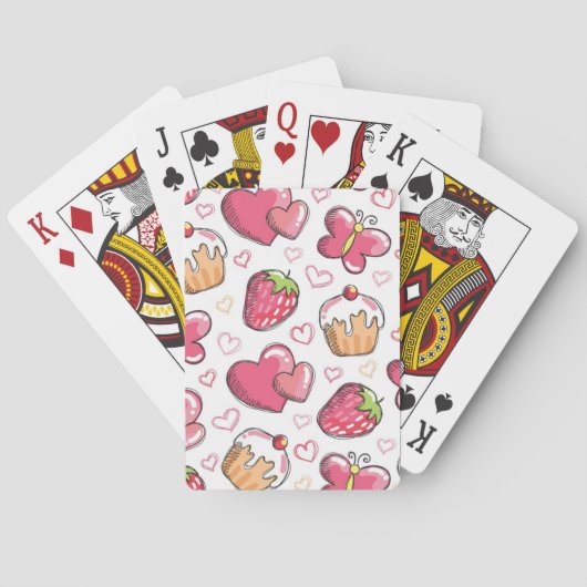 Jeu De Cartes motif romantique de nourriture (dos)
