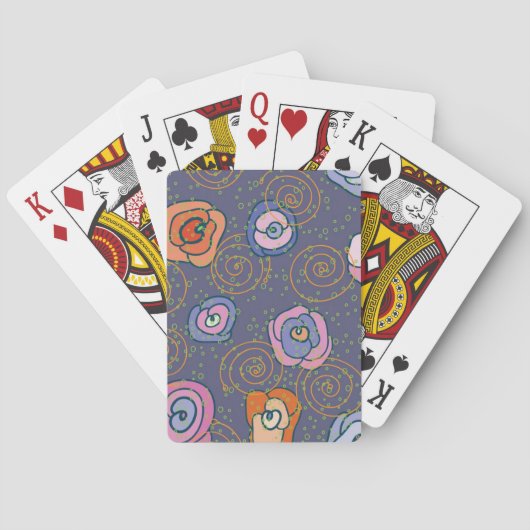 Jeu De Cartes Motif rose de champ de résumé (dos)