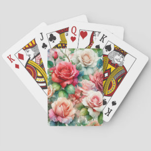 Jeu De Cartes Motif Rose Fantaisiste