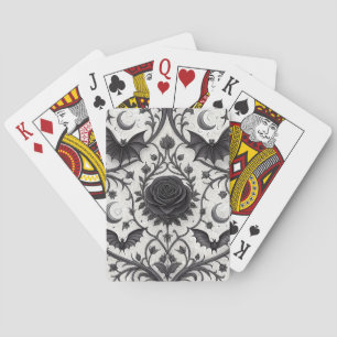 Jeu De Cartes Motif Rose Gothique Foncé (3)