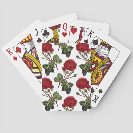 Jeu De Cartes Motif Rose Red Long Stem (dos)
