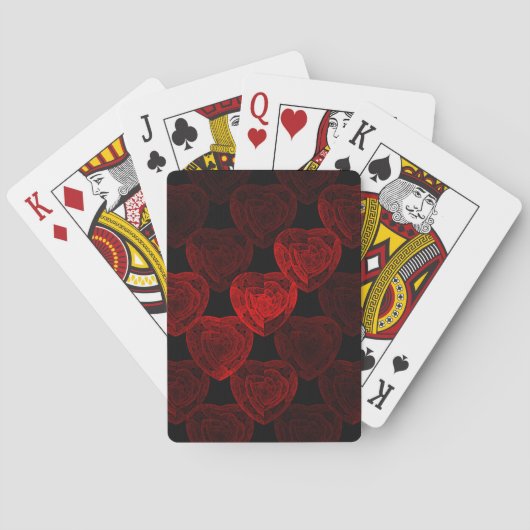 Jeu De Cartes Motif rouge de coeurs (dos)