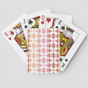 Jeu De Cartes Motif rouge géométrique de rayures d'ikat