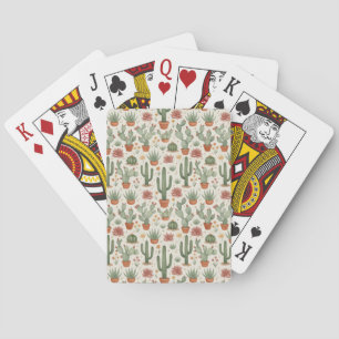 Jeu De Cartes Motif sans couture de cactus de désert succulent