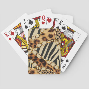 Jeu De Cartes Motif sans couture Leopard Poster de animal