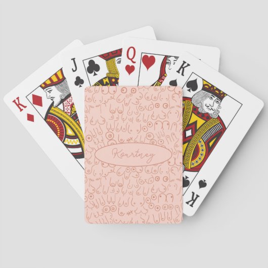 Jeu De Cartes Motif scandinave neutre rose (dos)