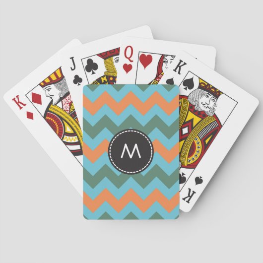 Jeu De Cartes Motif tendance Chevron Zigzag 7 (dos)