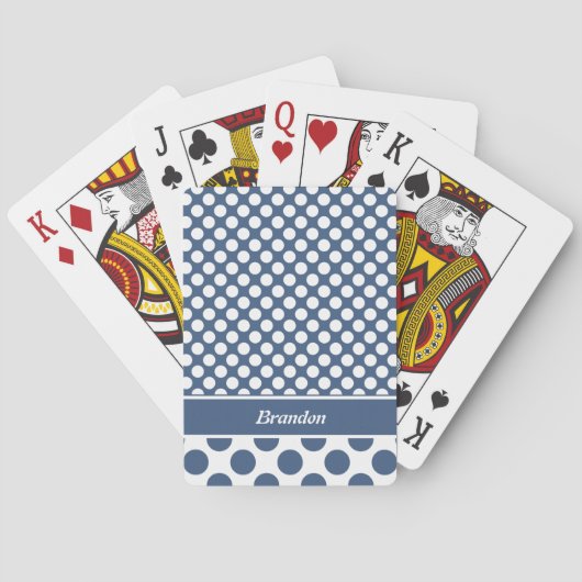 Jeu De Cartes Motif tendance nommé Blue Polka Dot (dos)
