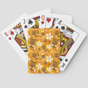 JEU DE CARTES MOTIF TIKI LUAU EN ORANGE