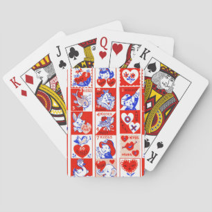 Jeu De Cartes Motif timbre de la Saint-Valentin vintage des anné