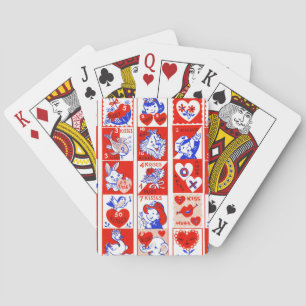 Jeu De Cartes Motif timbre de la Saint-Valentin vintage des anné