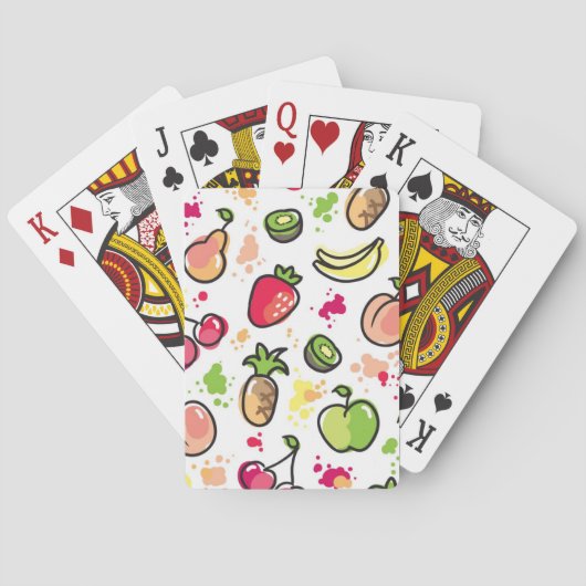 Jeu De Cartes motif tiré par la main de fruits (dos)