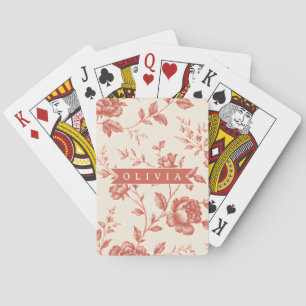 Jeu De Cartes Motif toile fleuri délicat personnalisé vintage