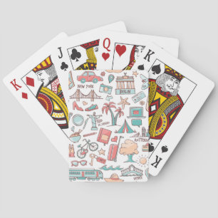 Jeu De Cartes Motif touristique Pastel