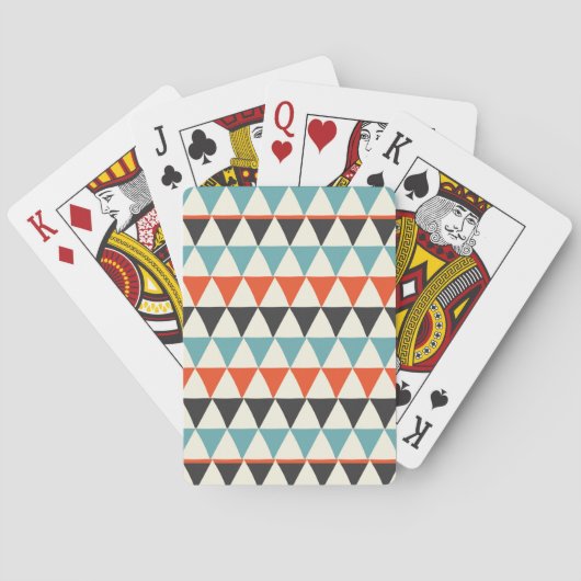 Jeu De Cartes Motif triangle moderne rétro du milieu du siècle (dos)