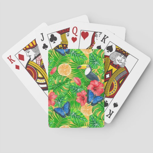 Jeu De Cartes Motif tropical (dos)